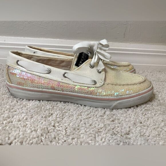 Sperry Sequin Topsiders Ribbon Tie size 8 - Picture 1 of 11